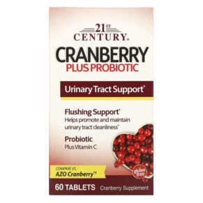 Thực phẩm chức năng 21st Century Cranberry Plus Probiotic 60 Tablets 740985278482