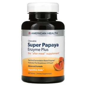 Thực phẩm chức năng American Health Super Papaya Enzyme Plus Chewable 180 Tablets 76630502047