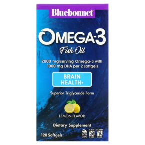 Thực phẩm chức năng Bluebonnet Nutrition Omega-3 Fish Oil Brain Health Lemon 120 Softgels 743715009455