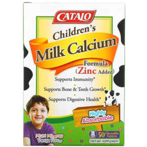 Thực phẩm chức năng Catalo Naturals Children's Milk Calcium Formula Vanilla 50 Chewable Tablets 810399025757