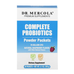 Thực phẩm chức năng Dr. Mercola Complete Probiotics Powder Packets Natural Raspberry  70 Billion CFU 30 Packets 0.12 oz (3.5 g) Each 813006017145