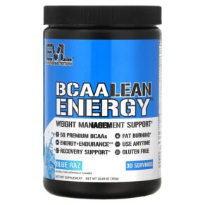 Thực phẩm chức năng EVLution Nutrition BCAA LEAN ENERGY Weight Management Support Blue Raz 10.69 oz (303 g) 710051864222