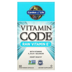 Thực phẩm chức năng Garden of Life Vitamin Code RAW Vitamin E 60 Vegetarian Capsules 658010113779