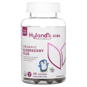 Thực phẩm chức năng Hyland's Kids Naturals Organic Elderberry Plus Natural Berry Ages 2+ 48 Vegan Gummies 810087820008