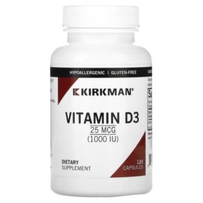 Thực phẩm chức năng Kirkman Labs Vitamin D3 25 mcg (1.000 IU) 120 Capsules 812325021444