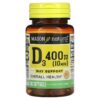 Thực phẩm chức năng Mason Natural Vitamin D3 10 mcg (400 IU) 100 Softgels 311845118318