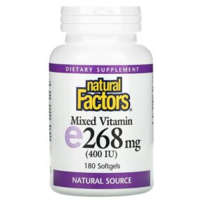 Thực phẩm chức năng Natural Factors Mixed Vitamin E 268 mg (400 IU) 180 Softgels 68958014227