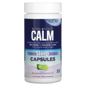 Thực phẩm chức năng Natural Vitality CALM Sleep Capsules with Bergamot Essential Oil 120 Capsules 183405043619