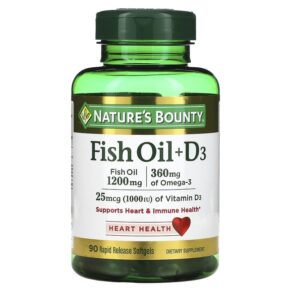 Thực phẩm chức năng Nature's Bounty Fish Oil + D3 90 Rapid Release Softgels 74312194054