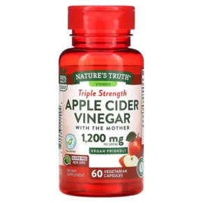 Thực phẩm chức năng Nature's Truth Triple Strength Apple Cider Vinegar with The Mother 600 mg 60 Vegetarian Capsules 840093111494