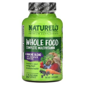 Thực phẩm chức năng NATURELO Whole Food Complete Multivitamin + Immune Blend 60 Vegetarian Capsules 628110628695