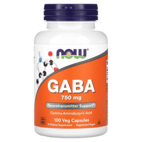 Thực phẩm chức năng NOW Foods GABA 750 mg 100 Veg Capsules 733739000897