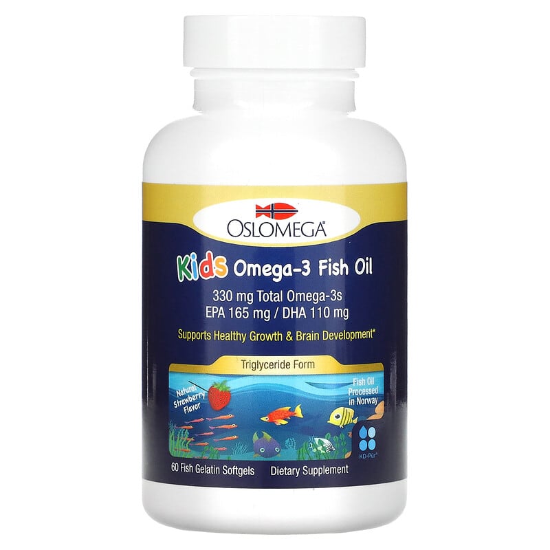 Oslomega Kid’s Omega3 Fish Oil Natural Strawberry Flavor 60 Fish