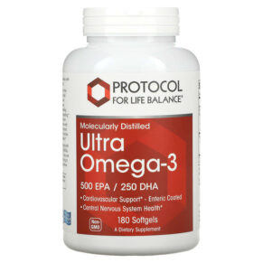 Thực phẩm chức năng Protocol for Life Balance Molecularly Distilled Ultra Omega-3 500 EPA/250 DHA 180 Softgels 707359116627