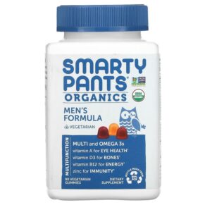 Thực phẩm chức năng SmartyPants Organics Men's Formula Raspberry Orange and Cherry 90 Vegetarian Gummies 817053020974