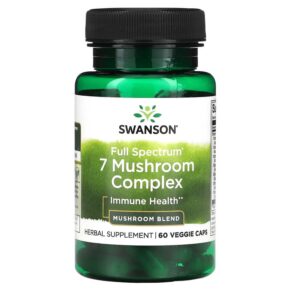 Thực phẩm chức năng Swanson Full Spectrum 7 Mushroom Complex 60 Veggie Caps 087614115245