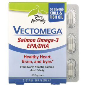 Thực phẩm chức năng Terry Naturally Vectomega Salmon Omega-3 EPA/DHA 60 Capsules 367703367169