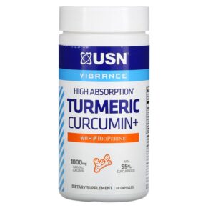 Thực phẩm chức năng USN High Absorption Turmeric Curcumin+ with BioPerine 500 mg 60 Capsules 6009544938736