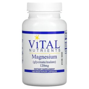 Thực phẩm chức năng Vital Nutrients Magnesium 120 mg 100 Vegetarian Capsules 693465306116