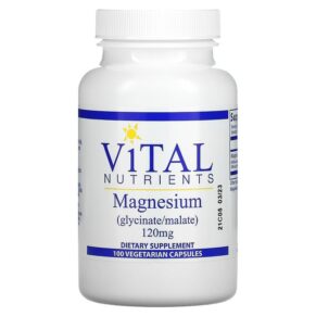 Thực phẩm chức năng Vital Nutrients Magnesium 120 mg 100 Vegetarian Capsules 693465306116