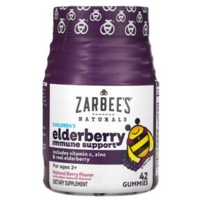 Thực phẩm chức năng Zarbees Children's Elderberry Immune Support For Ages 2+ Natural Berry 42 Gummies 898115002749